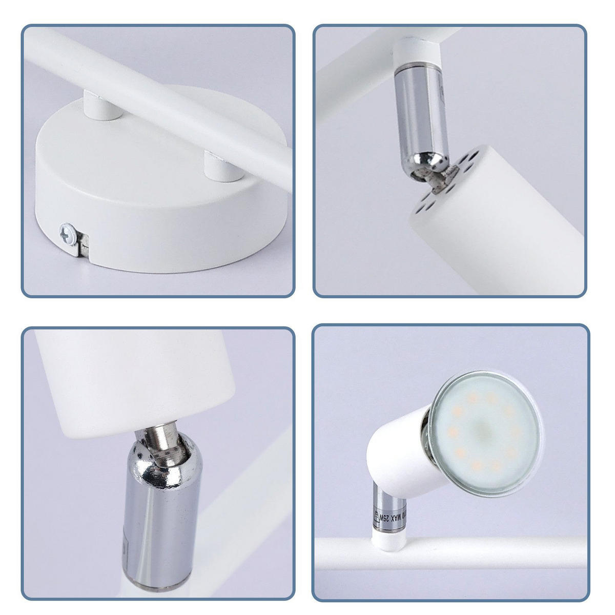 STRAHLER Flensburg 2-flammig 25/8/13.5 cm - Weiß, Metall (25/8/13.5cm) - Nettlife