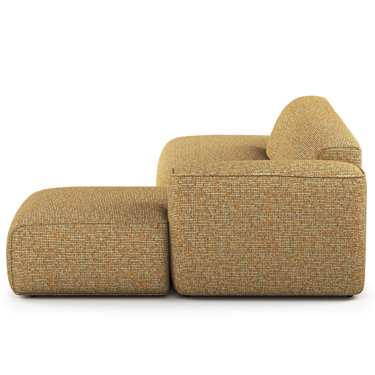 ECKSOFA mit Chaiselongue - Schwarz/Honig, Kunststoff/Textil (290/173cm) - home24