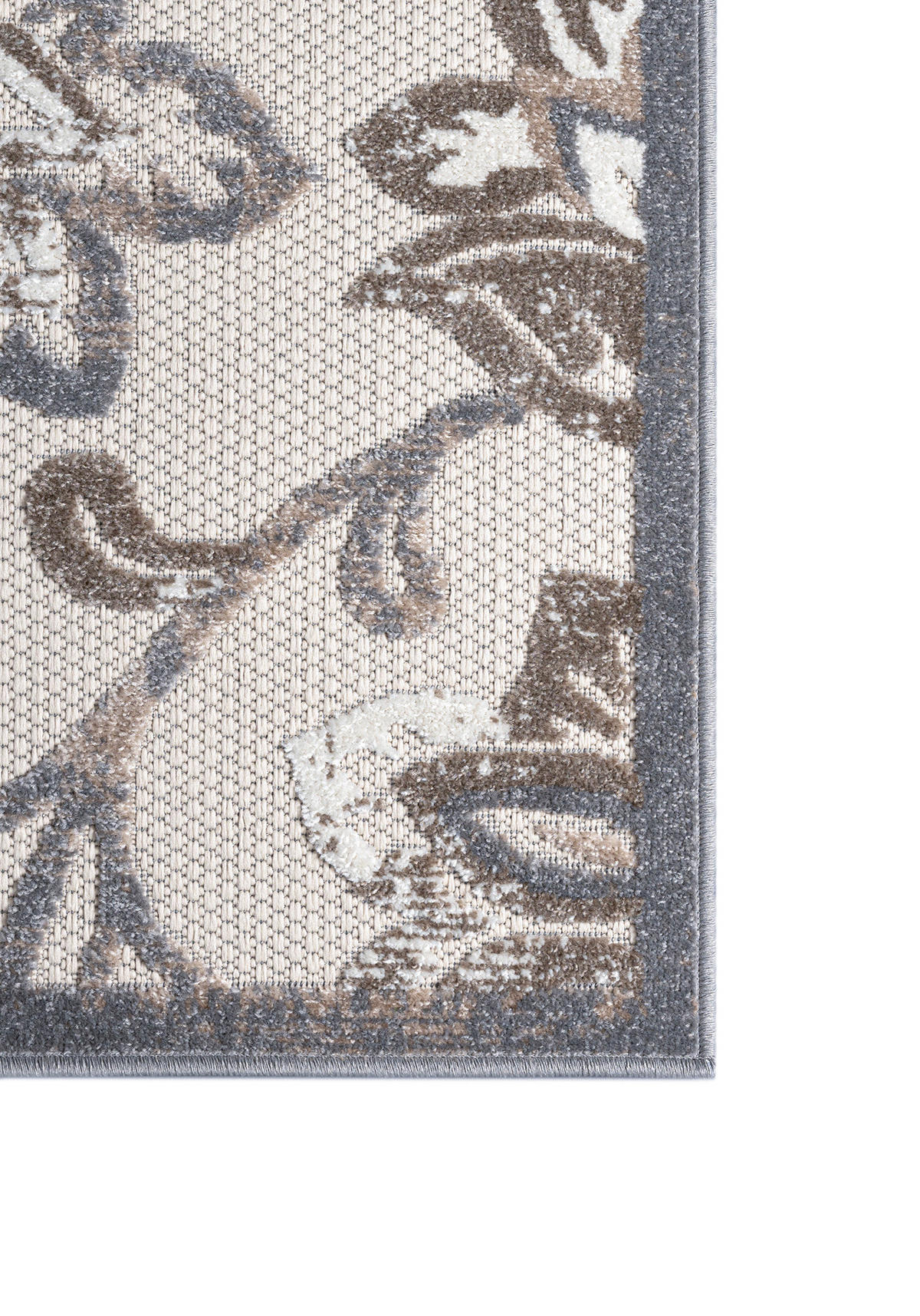 TEPPICH Outdoor Beige Bunte Pflanzlich Kurzflor Rechteckig - 140x200 cm - Naturfarben, Textil (140/200cm) - Mazovia