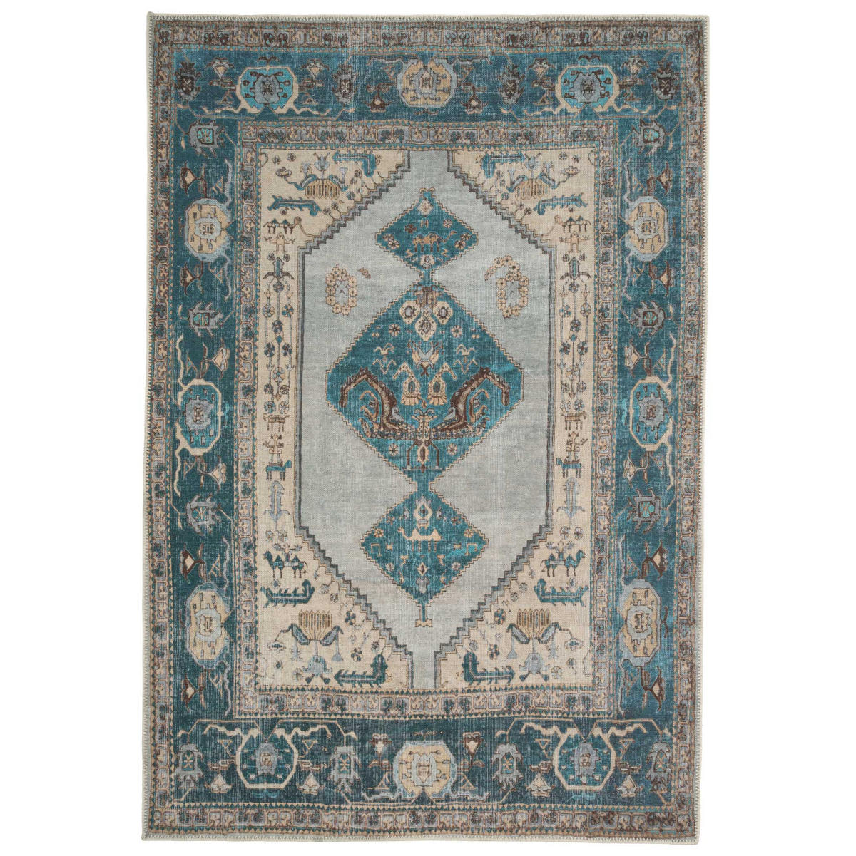 FLACHWEBETEPPICH Cyrus Blau - Blau, Textil (200/290cm) - Kukoon Rugs