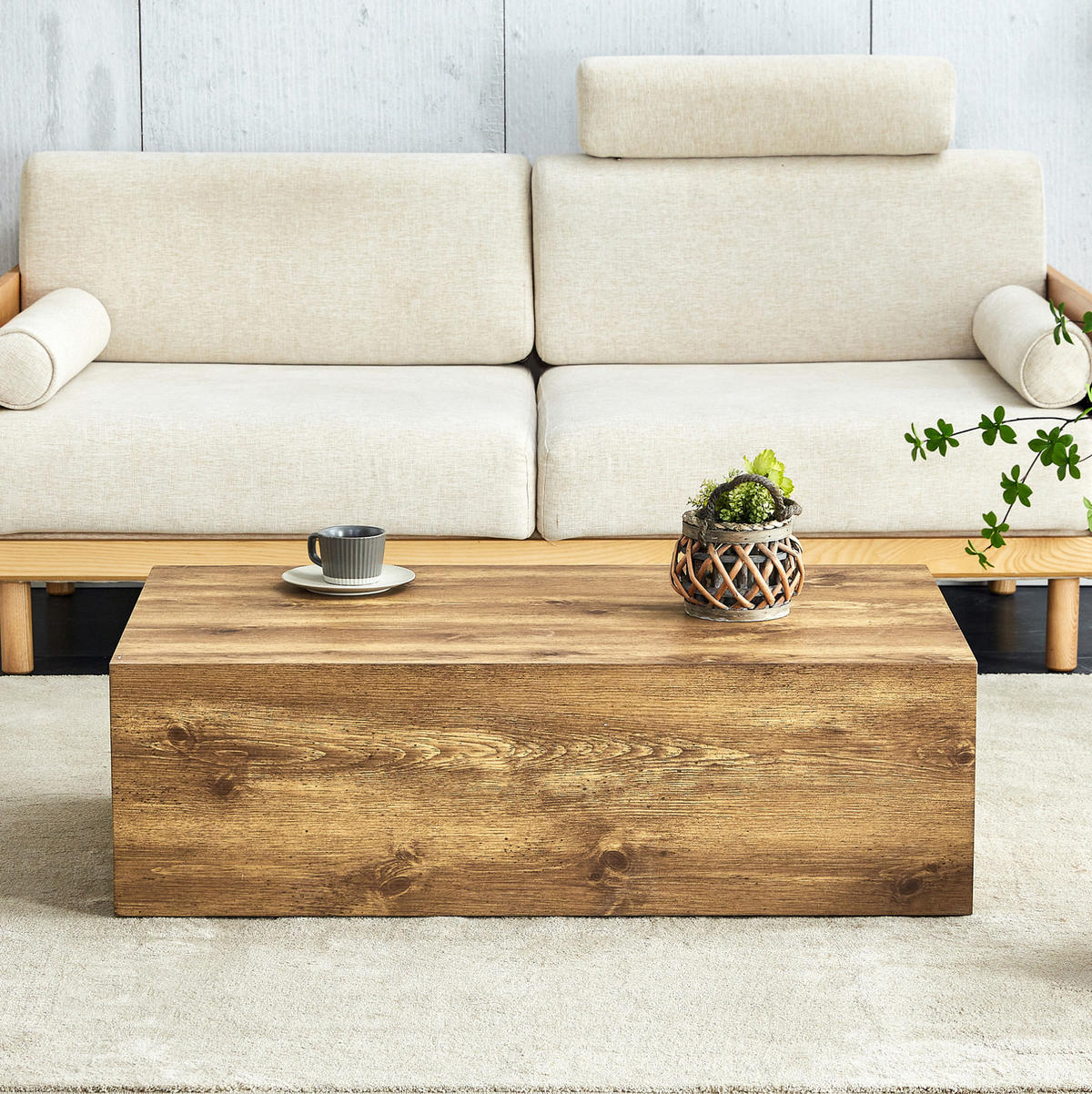 COUCHTISCH 90/50/30 cm rechteckig, aus MDF in Holzoptik, montagefrei und pflegeleicht, Holzfarben - Kieferfarben, Holzwerkstoff (90/50/30cm) - Redom