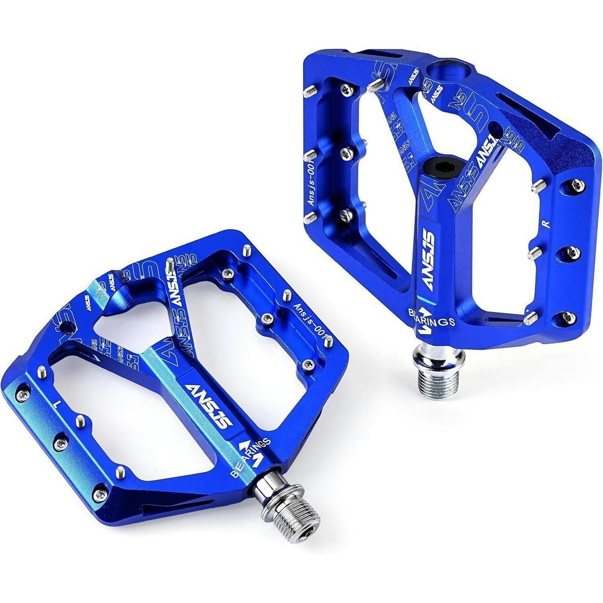 FAHRRADPEDALE Rennrad Pedale Aluminium Blau Ultraleicht Antirutsch 9/16 Zoll - Blau, Metall (10.9/1.5/12.1cm)