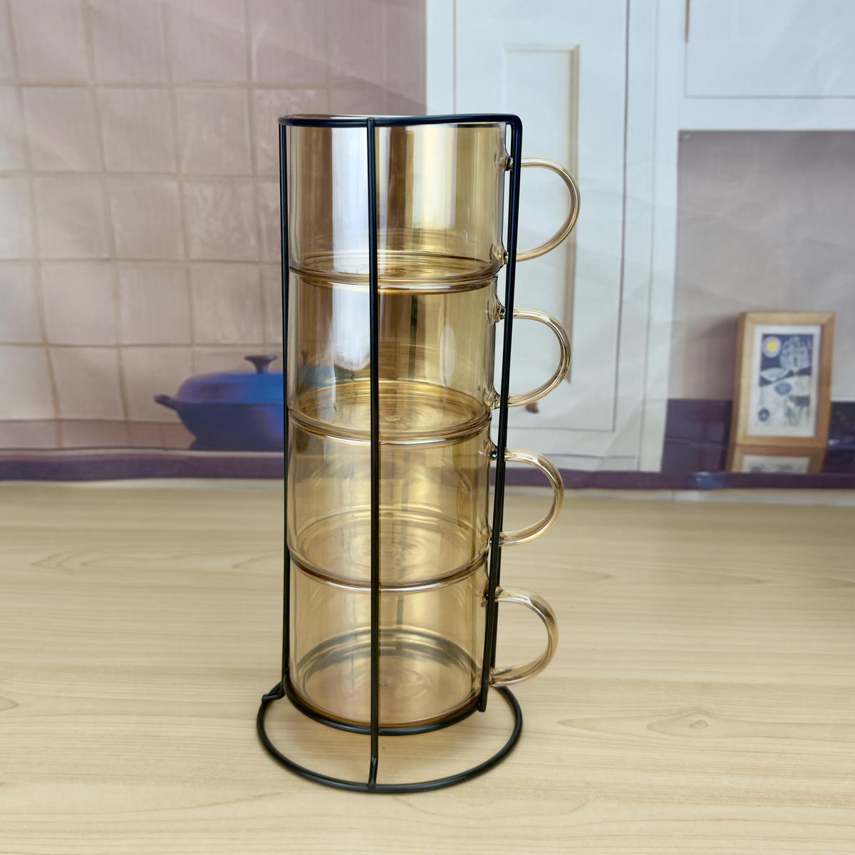 SADA ŠÁLKŮ PETER, 4dílná, borosilikátové sklo, medová - med, sklo (0.35L) - Mondex