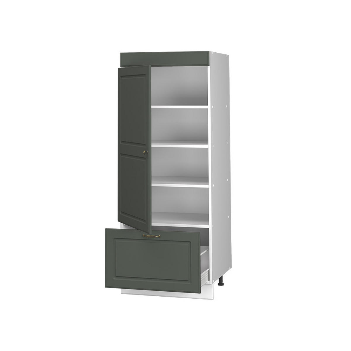 KÖKSSKAFFERI Fame-Line, Grönt och guld lanthus/Vit, 60 cm - Vit/Grön, Träbaserade material (60/153.6/58.1cm) - Vicco