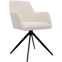 ESSZIMMERSTUHL Stoff Creme - Creme/Schwarz, Textil/Metall (56/82/58cm) - CLP