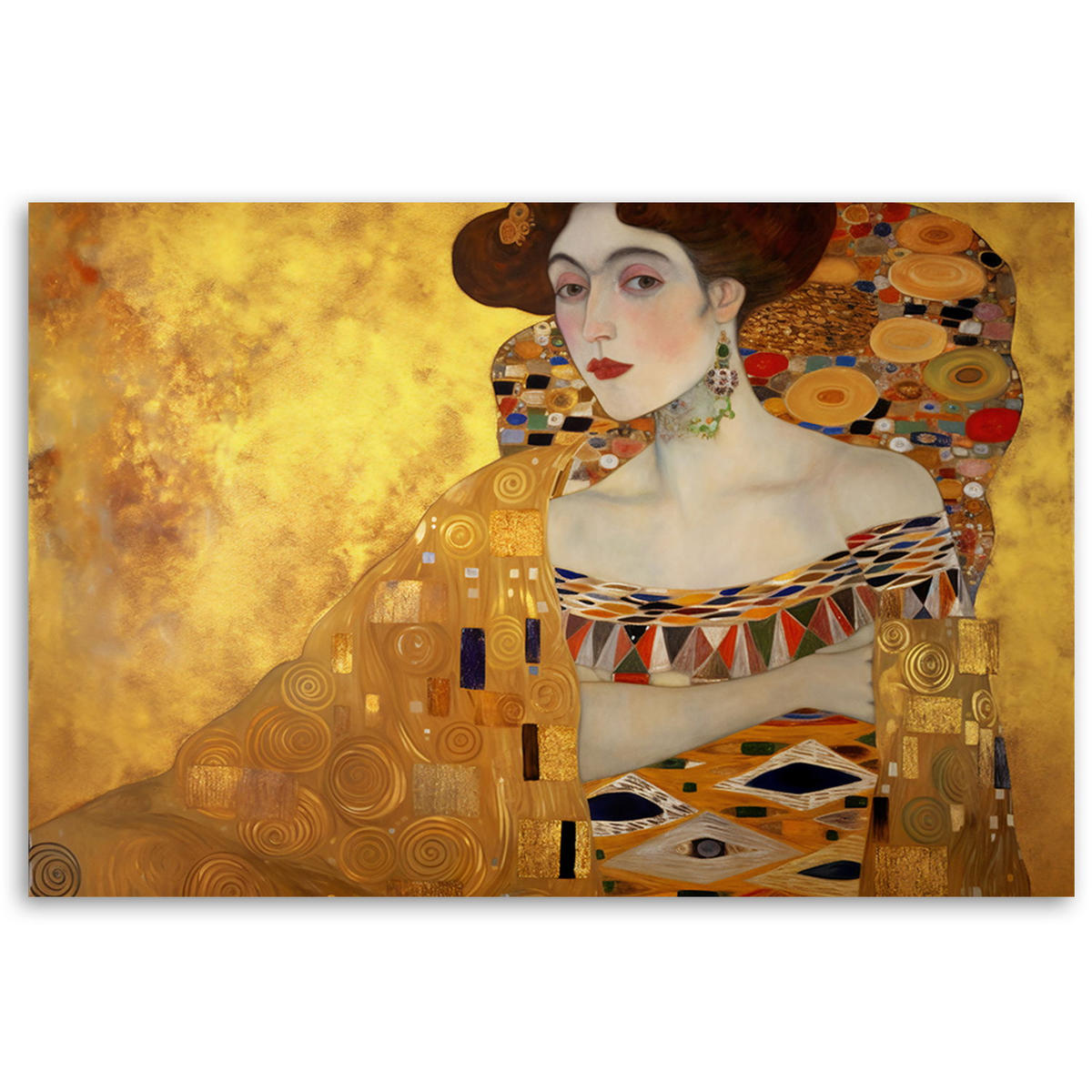 KUNSTDRUCK Gold 90/60 cm - Goldfarben, Textil (90/60cm) - KUNSTLOFT