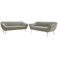 SEDACÍ SOUPRAVA PIRS 3+3 - Světle šedá Strukturovaná látka - Bílé nohy - bílá/stříbrná, kompozitní dřevo/textil (180/75/74cm) - MKS