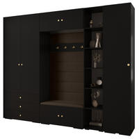 GARDEROBEN-SET 236,7/290/47 - Goldfarben/Schwarz, Holz/Kunststoff (290/236.7/47cm) - Abiks Möbel