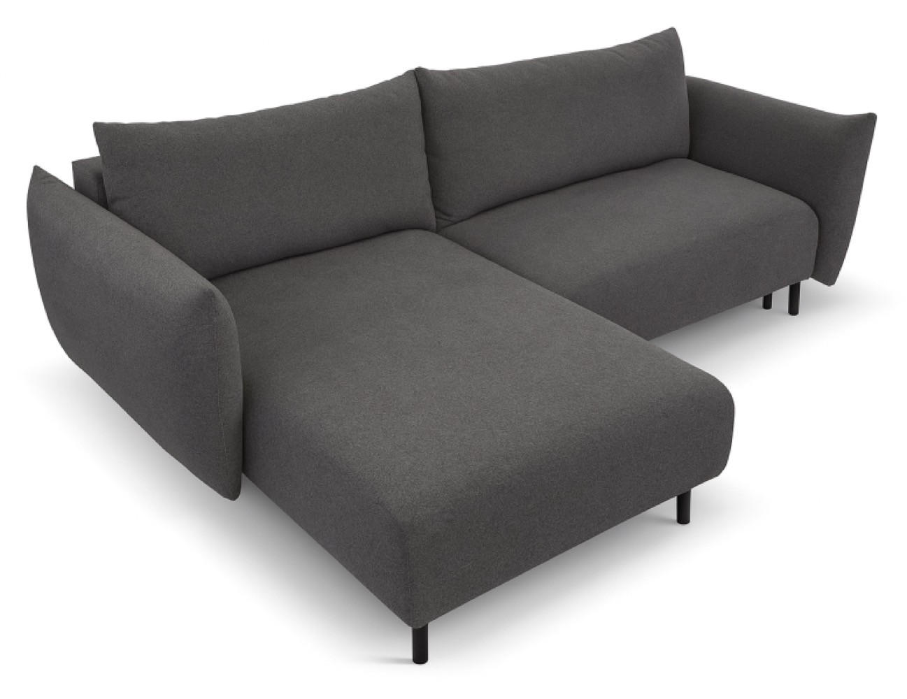 ECKSOFA Grafit DELI Mit Schlaffunktion Links - Graphitfarben, Textil (257/171cm) - Sepro Meble