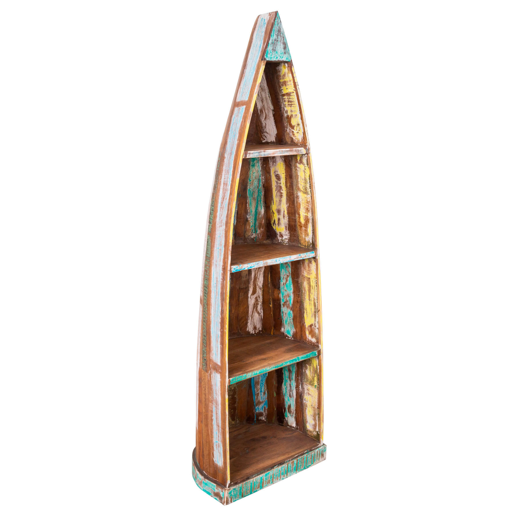STANDREGAL JAKARTA Holz Natur 190 cm - Multicolor/Naturfarben, Holz (55/190/40cm) - riess-ambiente