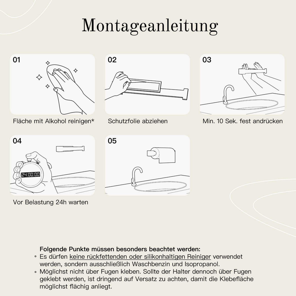 KÜCHENROLLENHALTER OHNE BOHREN Weiß - Weiß, Metall (31/3.7/6.7cm) - Designfabrik Hamburg