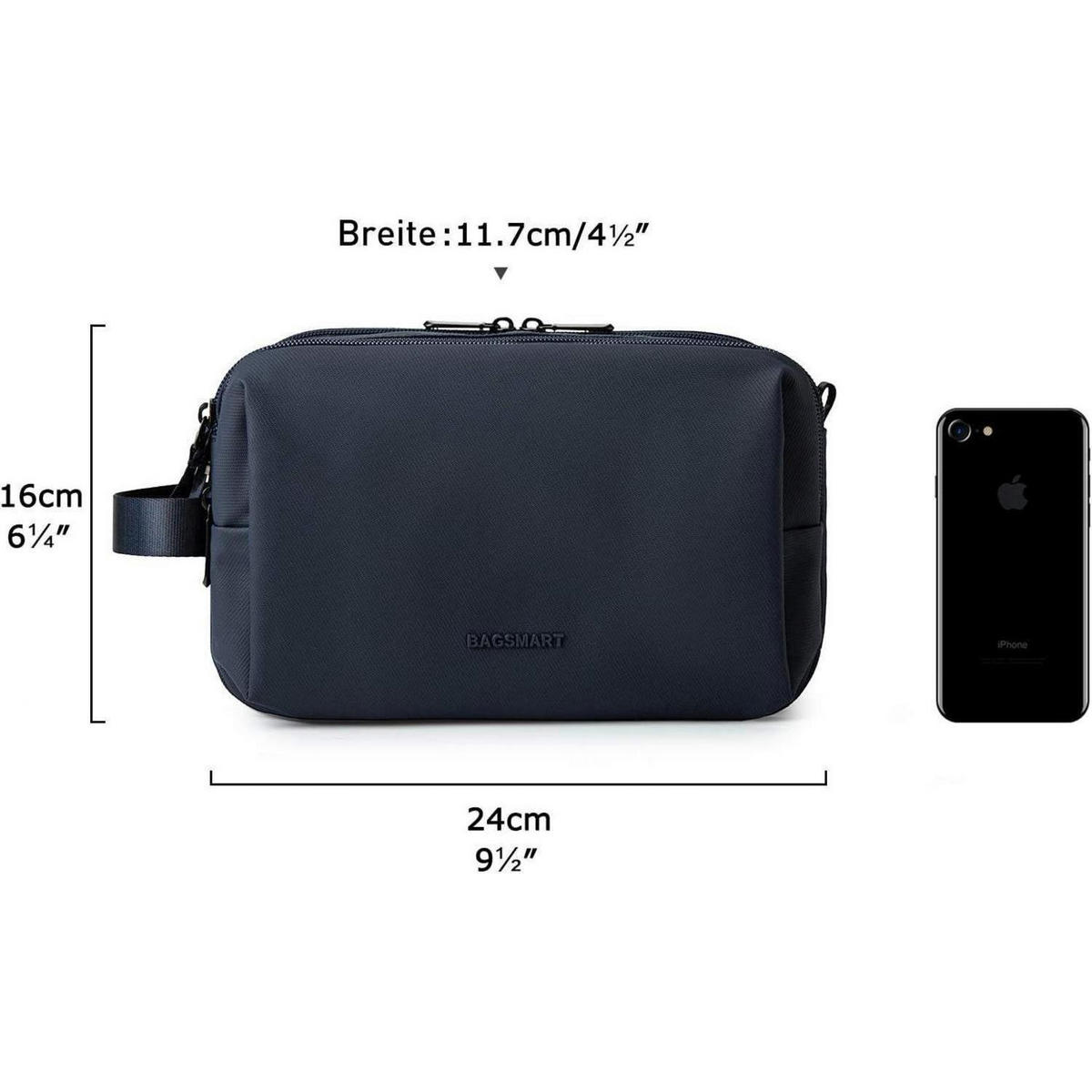 KULTURTASCHE Blau 5L - Dunkelblau, Textil (13/16/26cm)