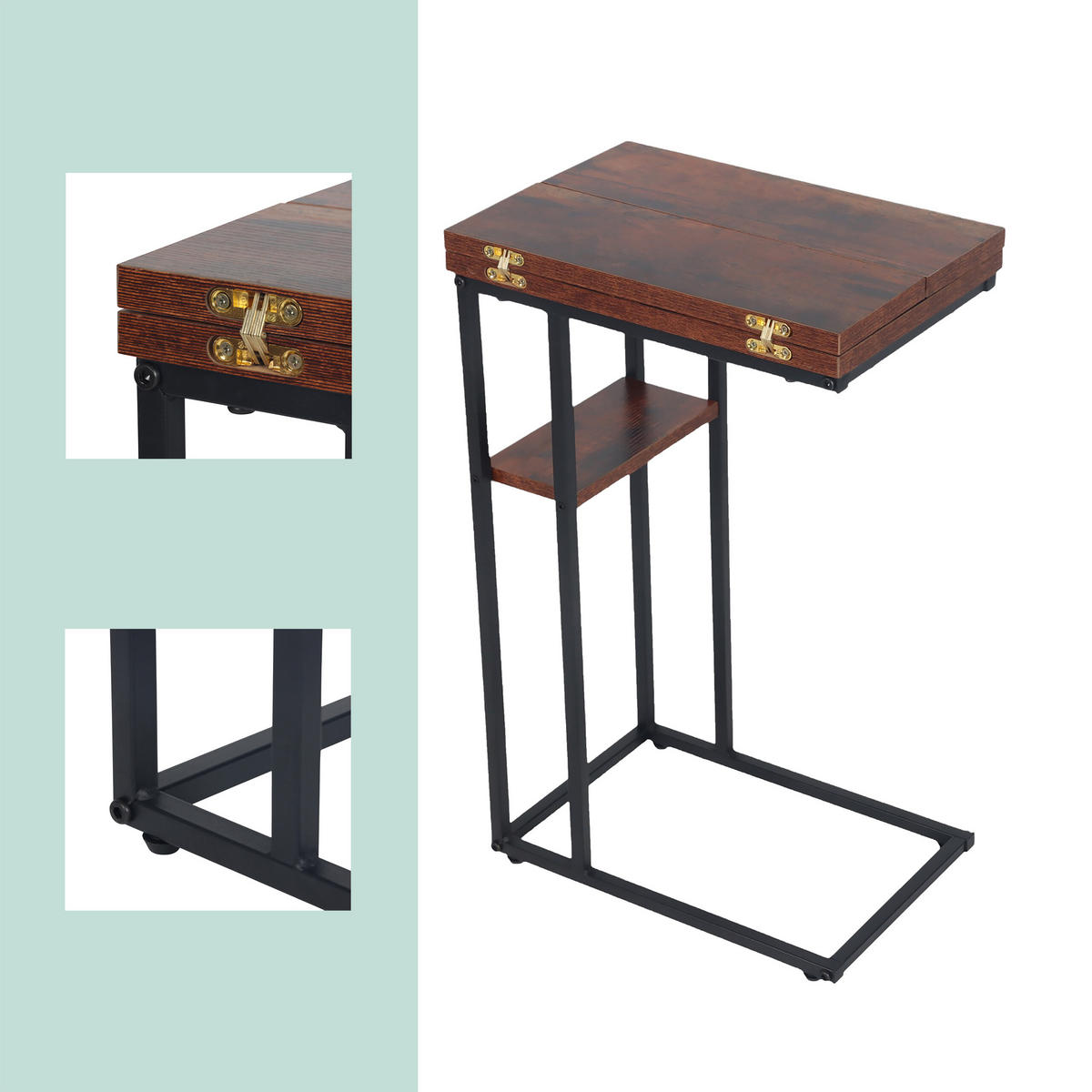 BEISTELLTISCH - Multicolor, Holzwerkstoff/Metall (39/52/64cm) - Relaxdays