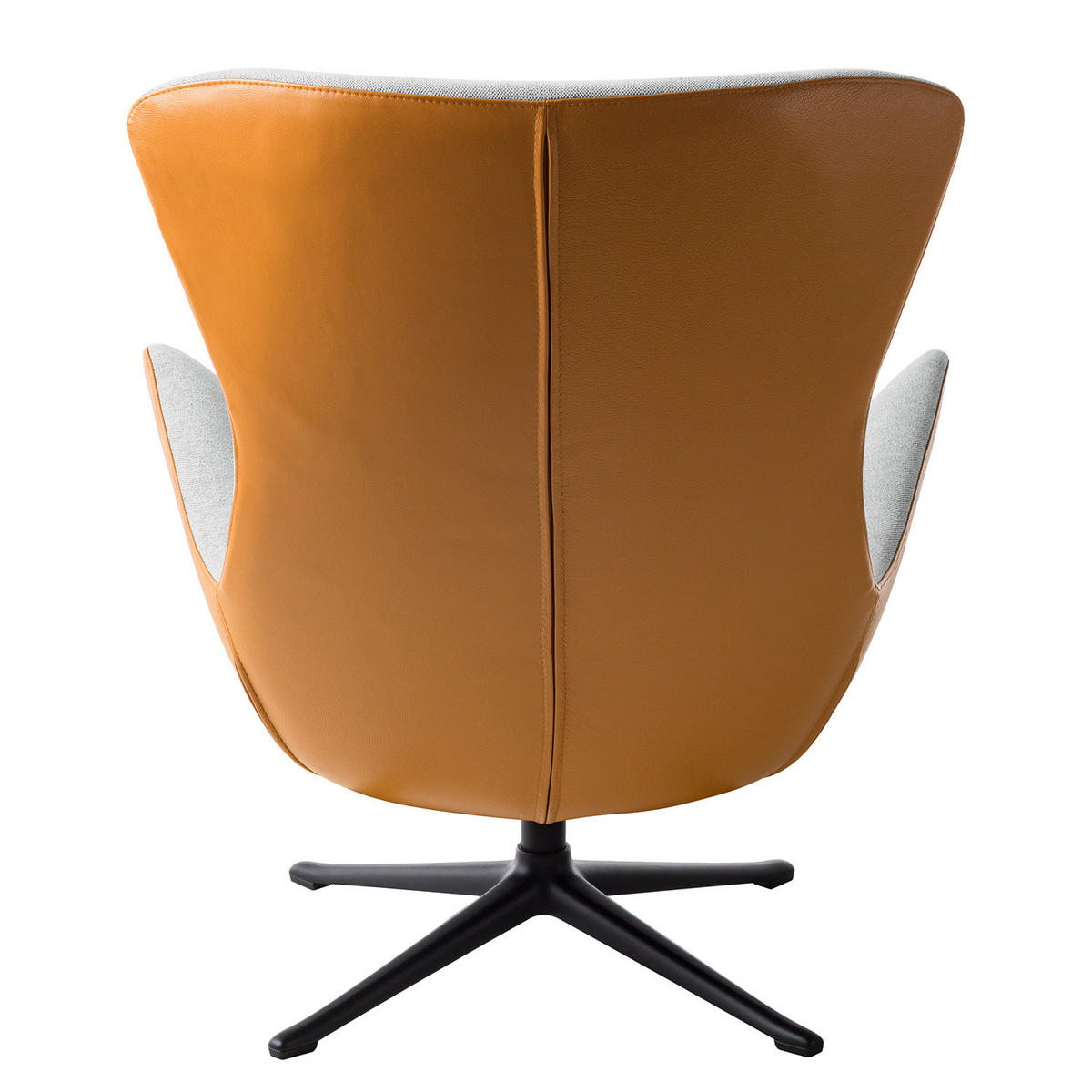 SESSEL mit Kreuzfuß - Silberfarben/Schwarz, Textil/Metall (84/99/96cm) - home24