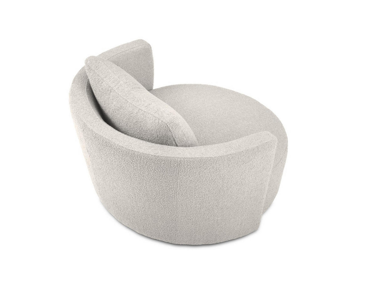 DREHSESSEL Bliss aus Boucle hellgrau - Hellgrau, Textil (92/75/92cm) - Micadoni