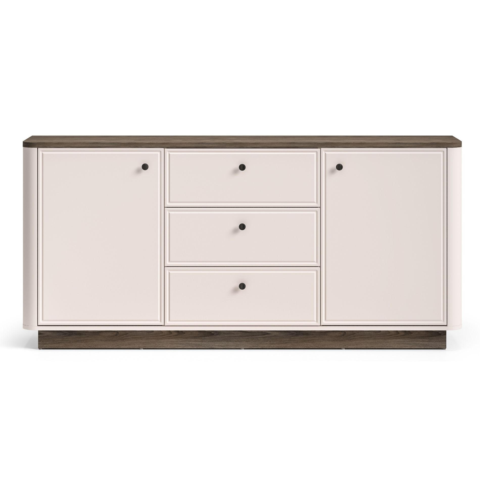 SIDEBOARD Vilavio Kaschmir/Eicheoptik Dunkel 180 cm - Taupe/Dunkelbraun, Holzwerkstoff/Metall (180/85/40cm) - Selsey