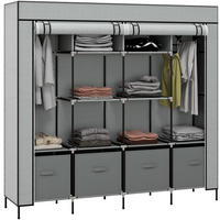 STOFFSCHRANK Dunkelgrau 1 Stück - Dunkelgrau, Metall (166/169.5/42.5cm) - GiPP