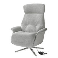 SESSEL - elektrisch verstellbar - Chromfarben/Hellgrau, Textil/Metall (83/110/88cm) - home24