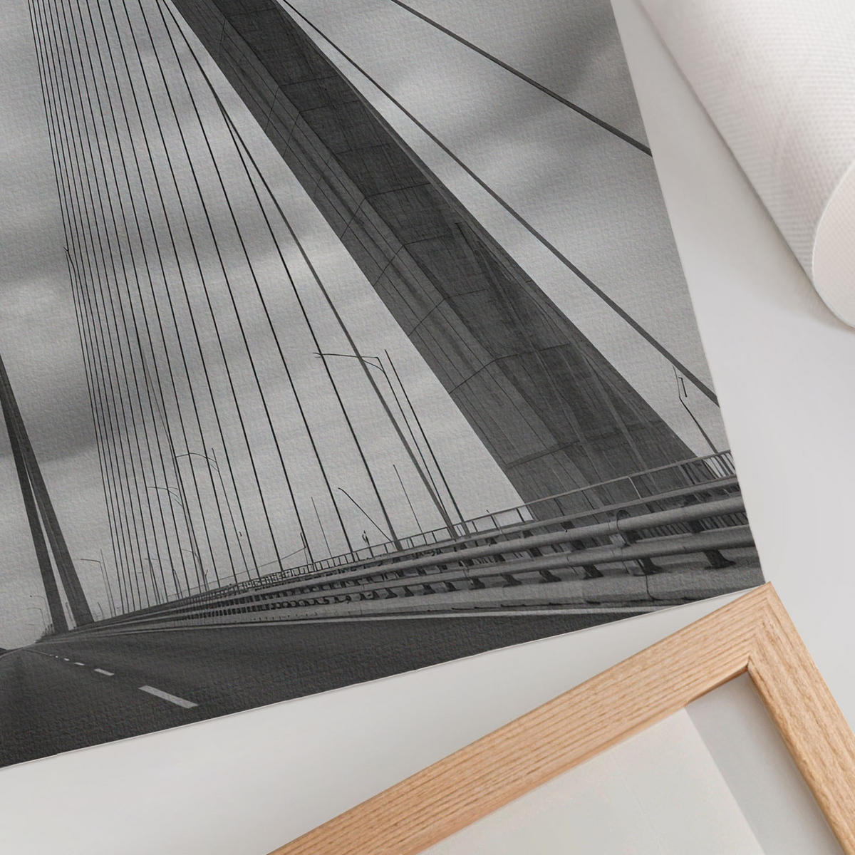 POSTER - 29x42 cm - Sample - Moderne Brücke - Grau, Textil (29/42/0.1cm) - TULUP