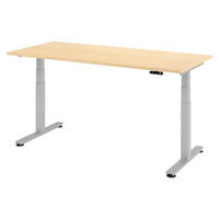 SCHREIBTISCH elektrisch XDSM 80/180/72 cm in Ahornfarben/Silberfarben - Silberfarben/Ahornfarben, Holzwerkstoff (80/180/72cm) - bümö