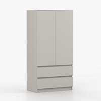 DREHTÜRENSCHRANK SOLO 2D2S II 90 cm Kaschmir/Kaschmir, 2-türig, zwei Schubladen, grifflos - Kaschmir, Holzwerkstoff (90/180/50cm) - imoebel24