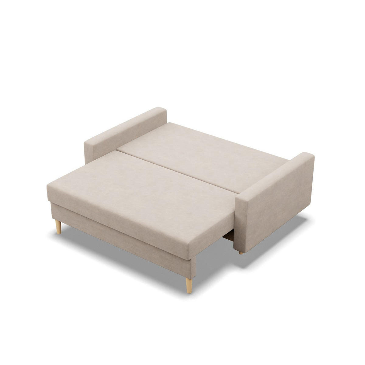 SOFA 2-SITZER MIT SCHLAFFUNKTION BLANK, Beige - Beige, Textil (152/88/92cm)