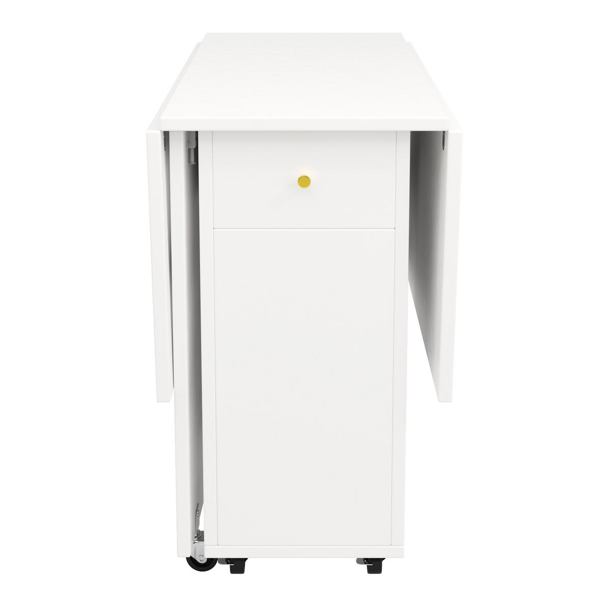 KÜCHENSCHRANK-SET mit klappbarem Esstisch 2-tlg. MDF Weiß - Weiß, Holzwerkstoff (45/180/120cm) - Meubliv