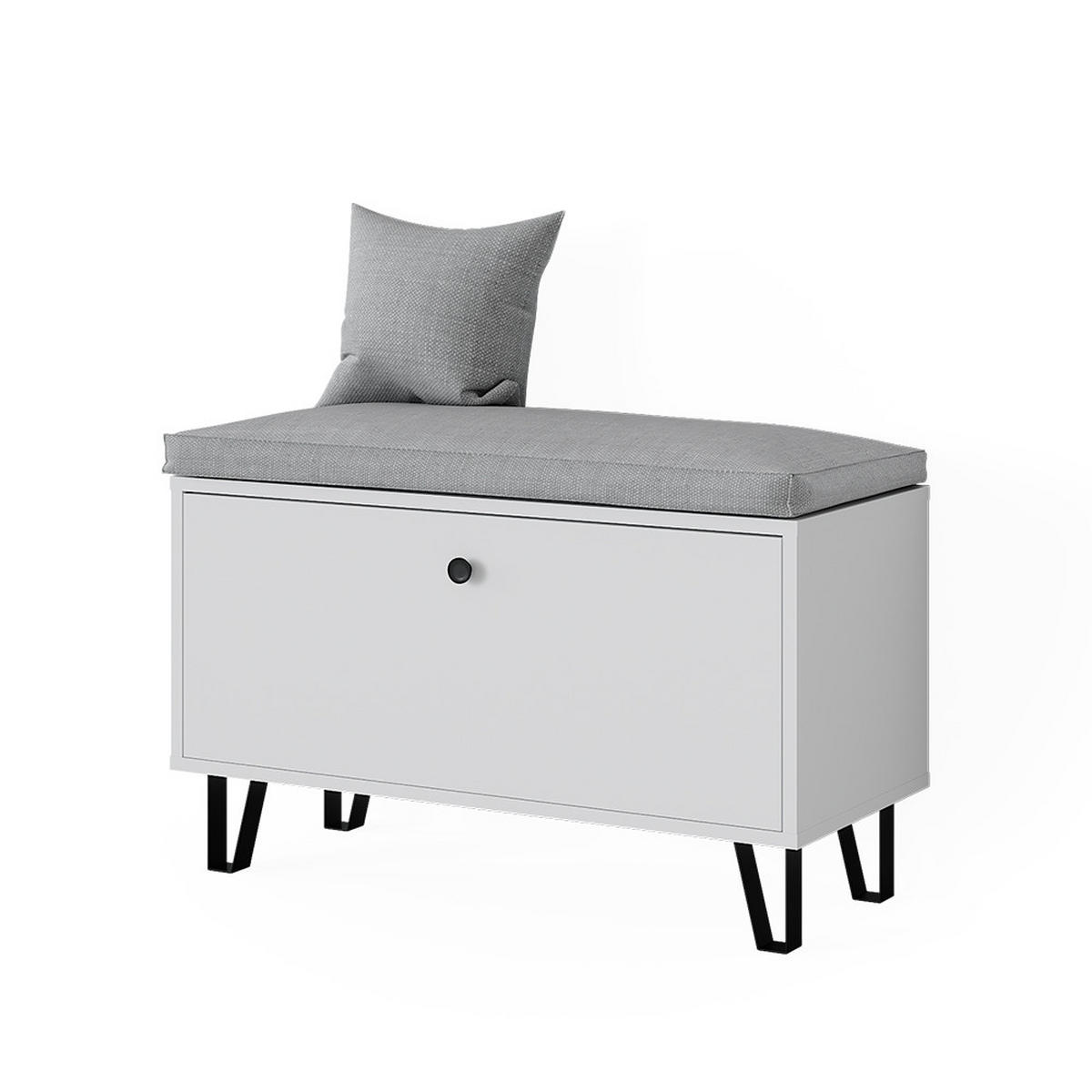 SITZBANK Siri Weiß 80 x 46 cm - Weiß, Holzwerkstoff (80/46/35.1cm) - Vicco