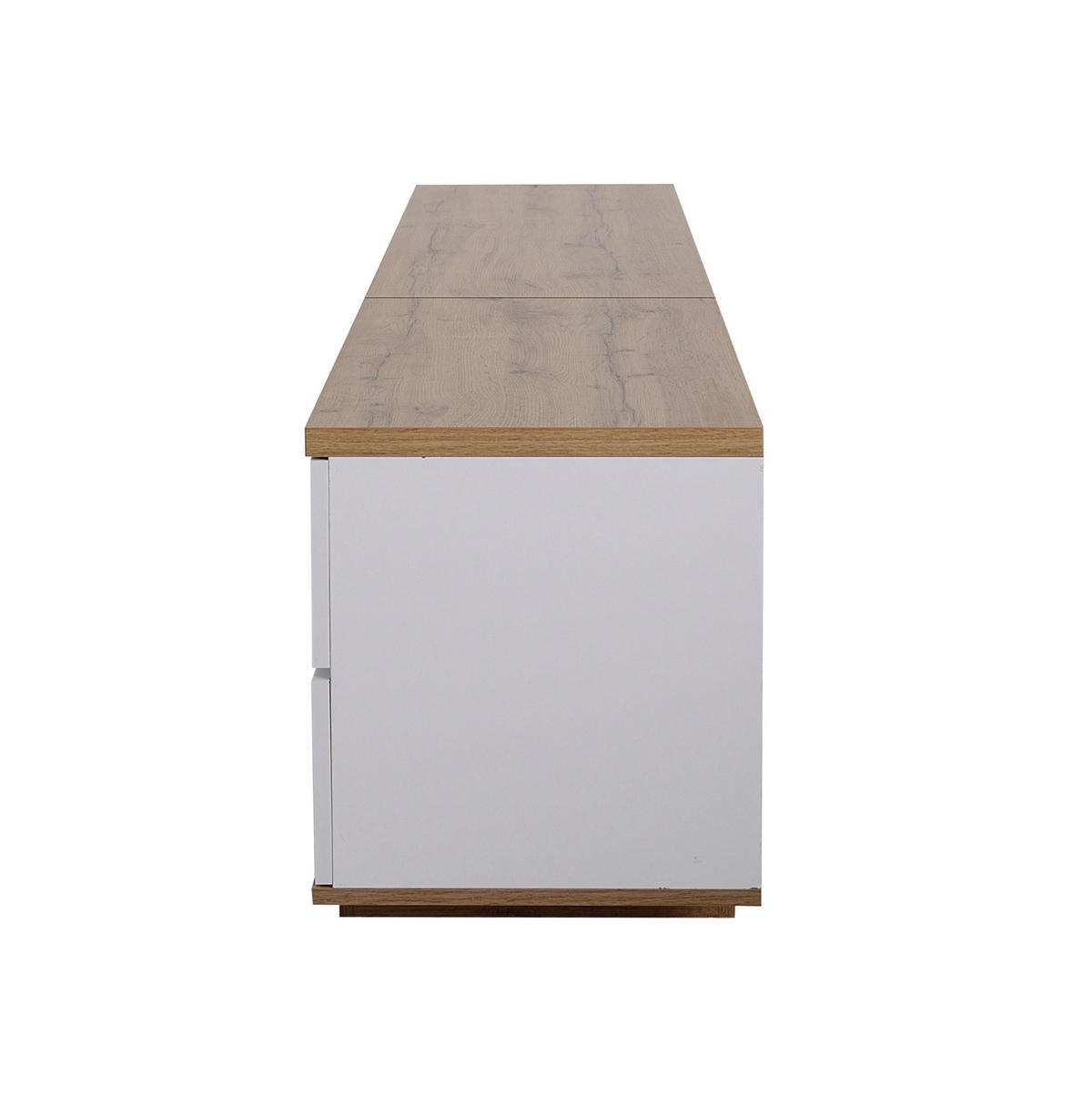LOWBOARD 180/46/38 cm aus MDF mit Gitterfront und 5 Türen Weiß/Natur - Weiß, Holzwerkstoff (180/46/38cm) - Modenvie