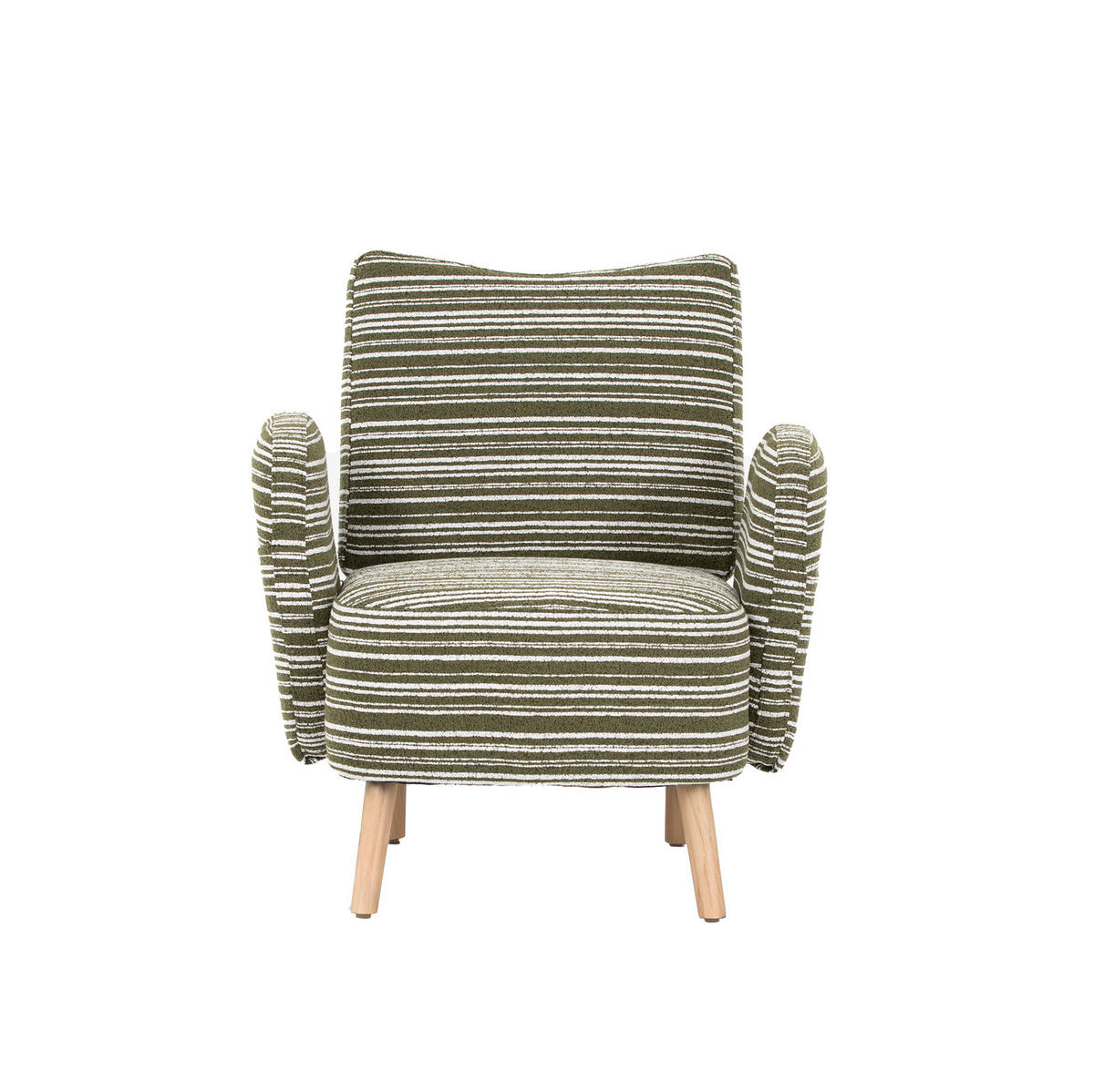 SESSEL 77/81/87 cm in Olivgrün aus Bouclé mit Seitentasche - Olivgrün, Textil (77/87/81cm) - BEAOK