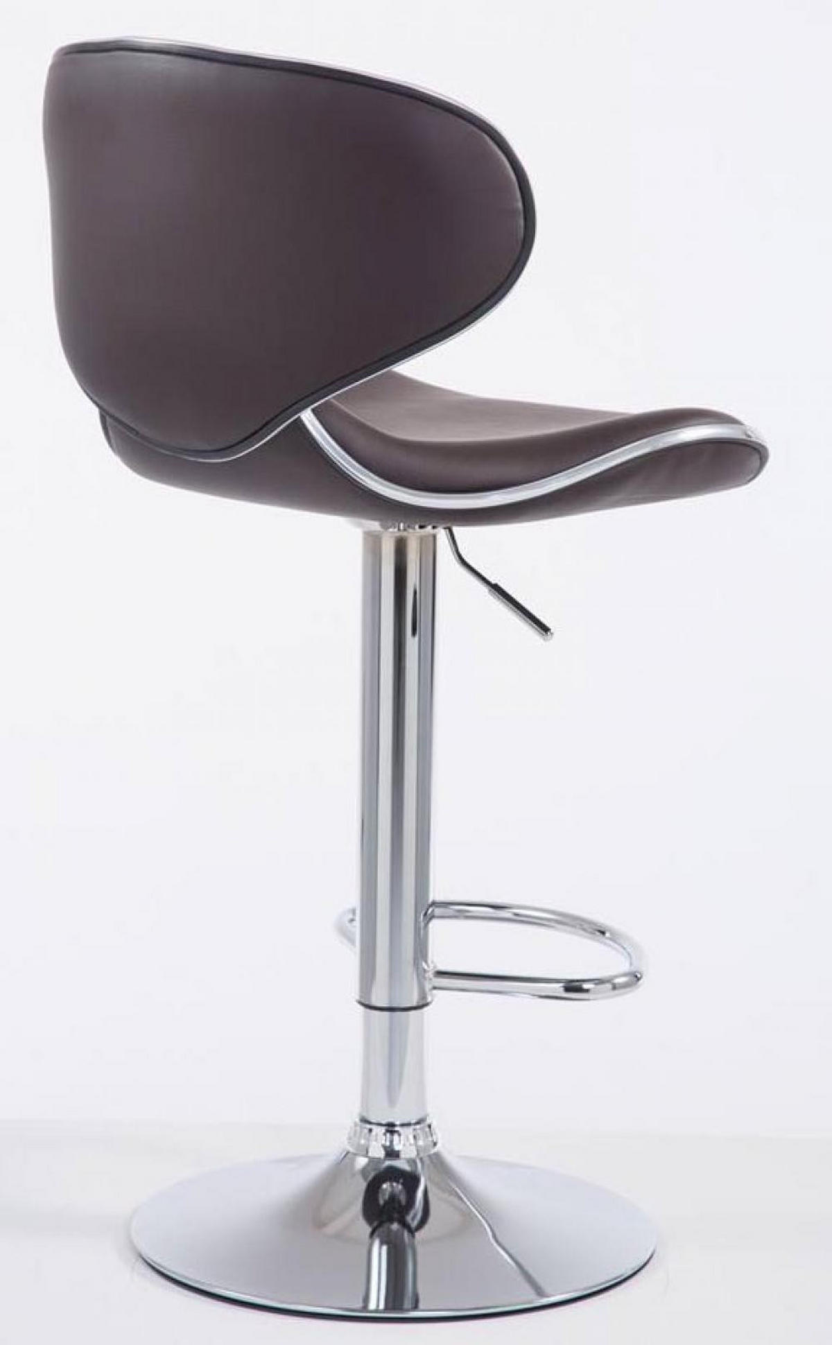 BARHOCKER 2er Set Lederlook braun - Chromfarben/Braun, Textil/Metall (46/88/49cm) - CLP