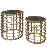 SOLARLAMPE-SET 2 TLG. Sandfarbend - Sandfarben, Kunststoff (45/45/45cm) - Outsunny