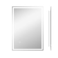 WANDSPIEGEL 50/4/70 cm silber aus Glas mit LED-Beleuchtung und Touch - Silberfarben, Glas (70/4/50cm) - OKWISH