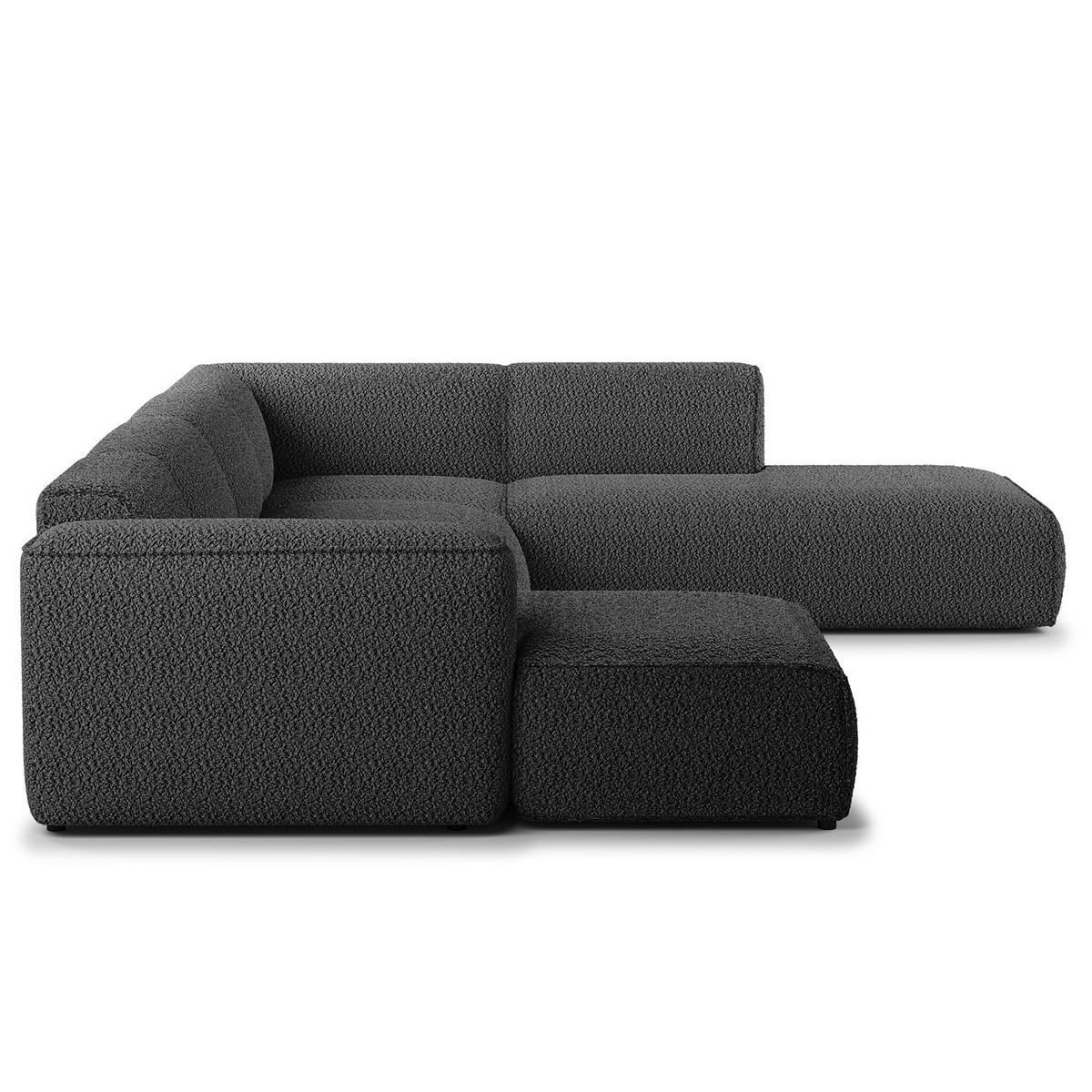 WOHNLANDSCHAFT mit Longchair - Anthrazit/Schwarz, Kunststoff/Textil (325/71/235cm) - home24