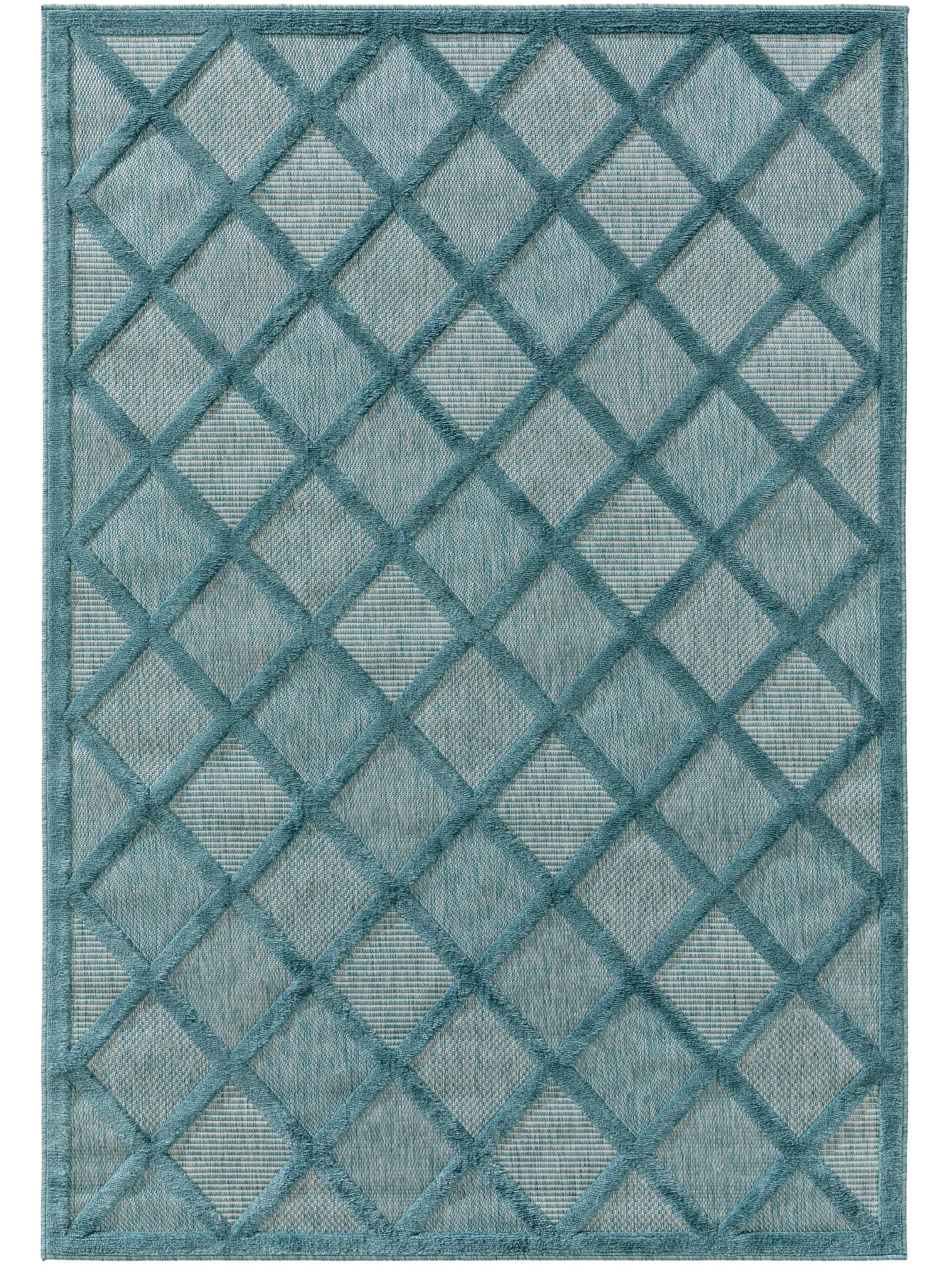 OUTDOORTEPPICH Bonte Türkis 240x340 cm - Türkis, Textil (240/340cm) - benuta Nest