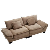 SOFA 2-Sitzer mit Kissen aus Velvet Khaki 224/81/81 cm - Naturfarben, Textil (224/81/81cm) - OKWISH