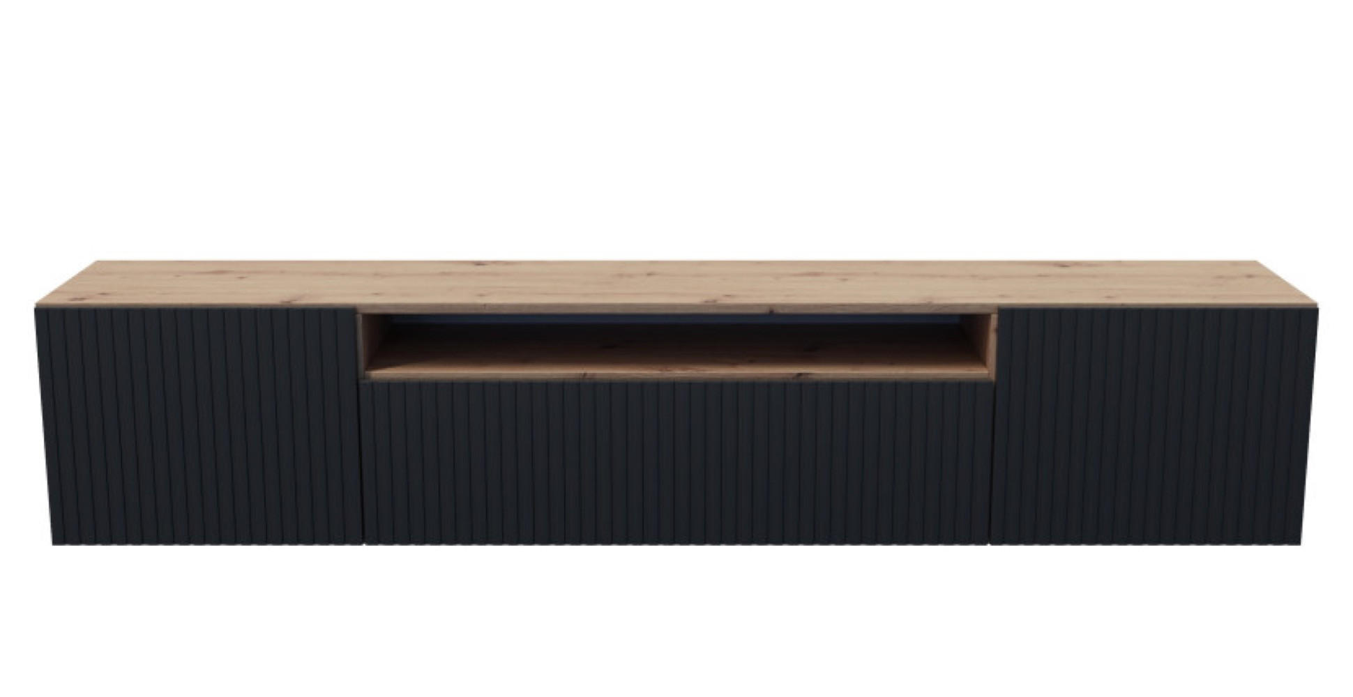 Sepro Meble Tv-Schrank Schwarz, Hellbraun 200x40x41 cm