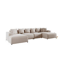 WOHNLANDSCHAFT Megan In Salvador - Beige, Holzwerkstoff/Textil (426/75/165cm) - Fun Möbel