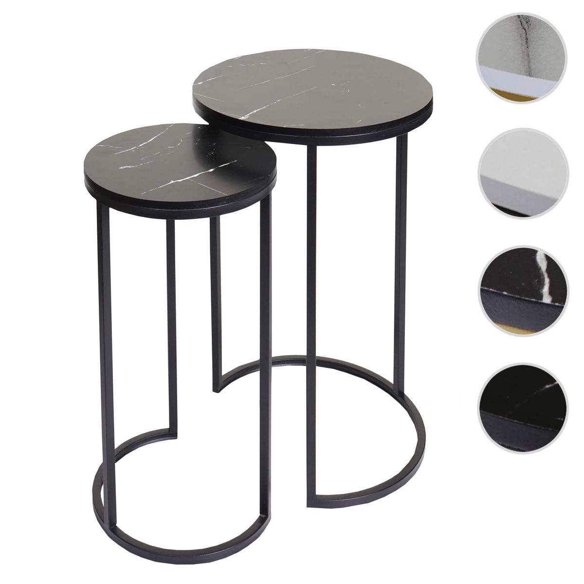 BEISTELLTISCH rund Schwarz 2er-Set - Schwarz, Holzwerkstoff (40/40/64cm) - MCW