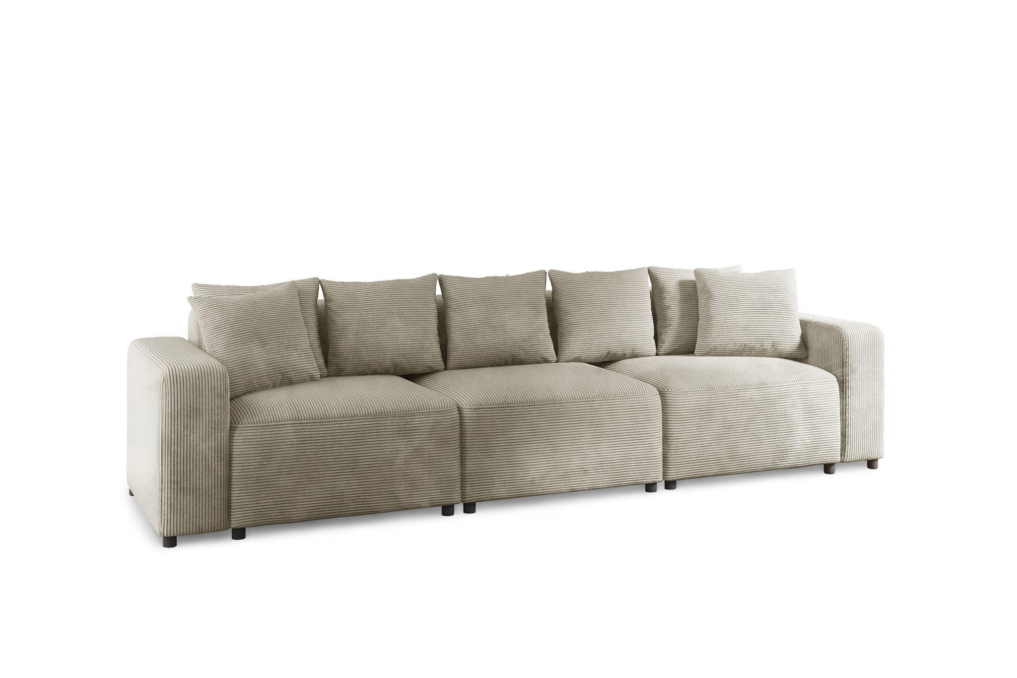 SOFA Megan 3-sitzer In Poso - Beige, Holzwerkstoff/Textil (327/75/98cm) - Fun Möbel