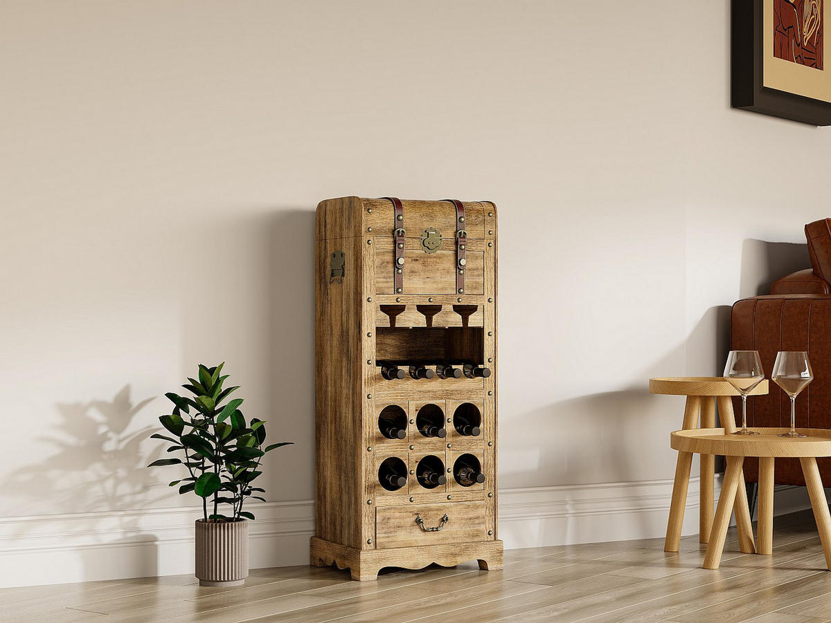 WEINREGAL - 43 x 29.5 - holz - naturfarben hell Cavina - Naturfarben, Holz (43/100/29.5cm) - Vente-Unique