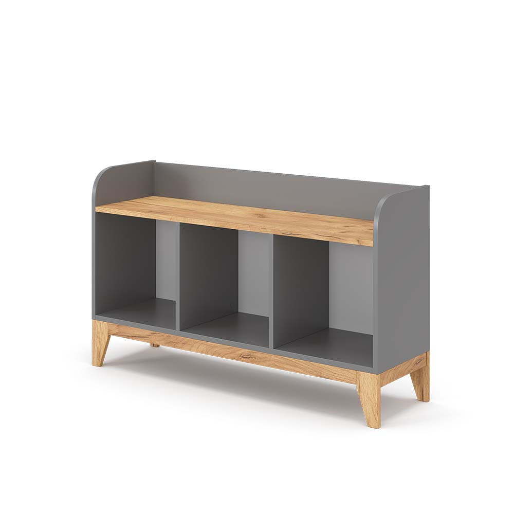 KINDERSITZBANK Malia Grau 107.2 x 63.8 cm - Eichefarben/Grau, Holzwerkstoff (107.2/63.8/30.6cm) - VitaliSpa