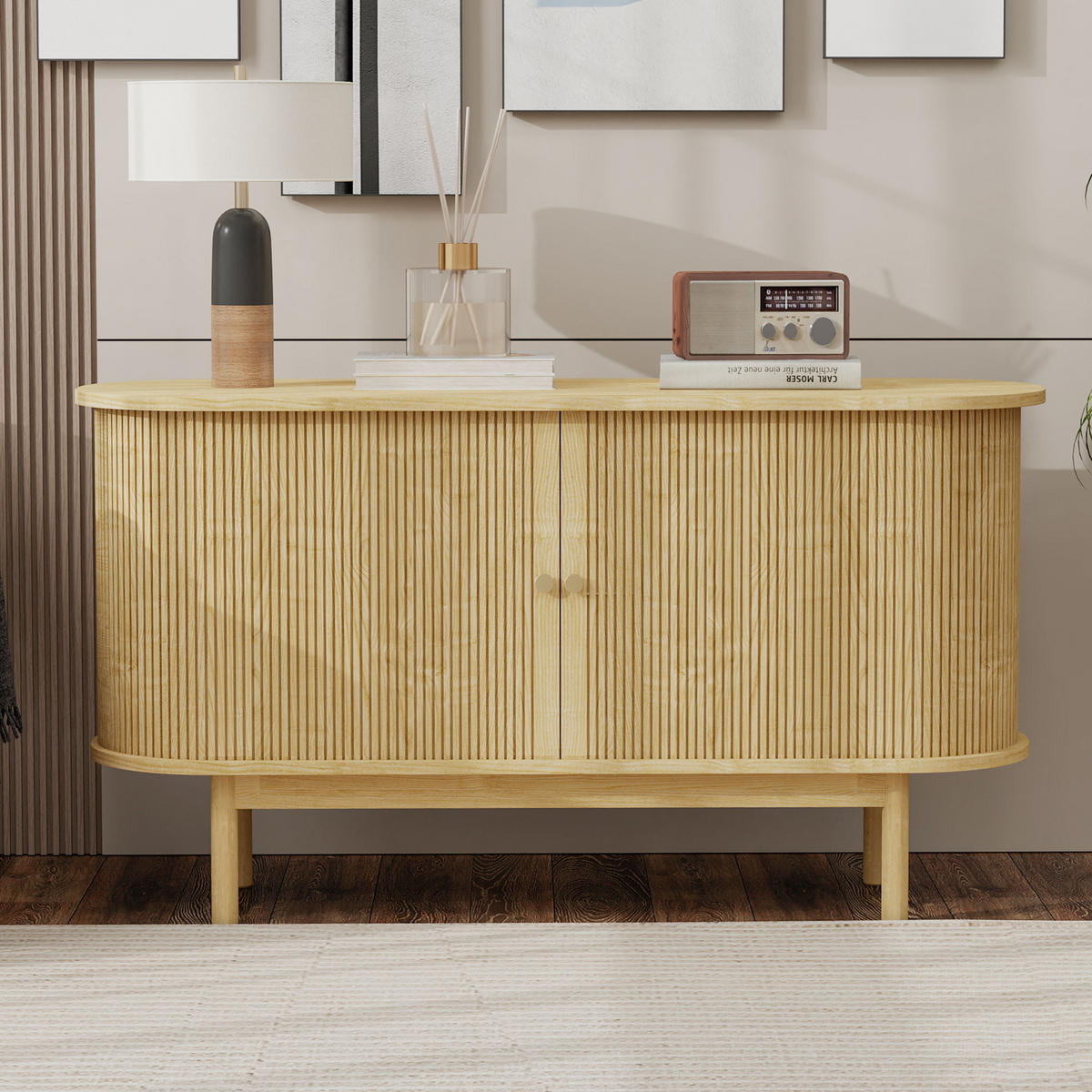 SIDEBOARD Holzoptik 138/43/75 cm - Hellbraun, Holzwerkstoff (43/75/138cm) - Urban Meuble