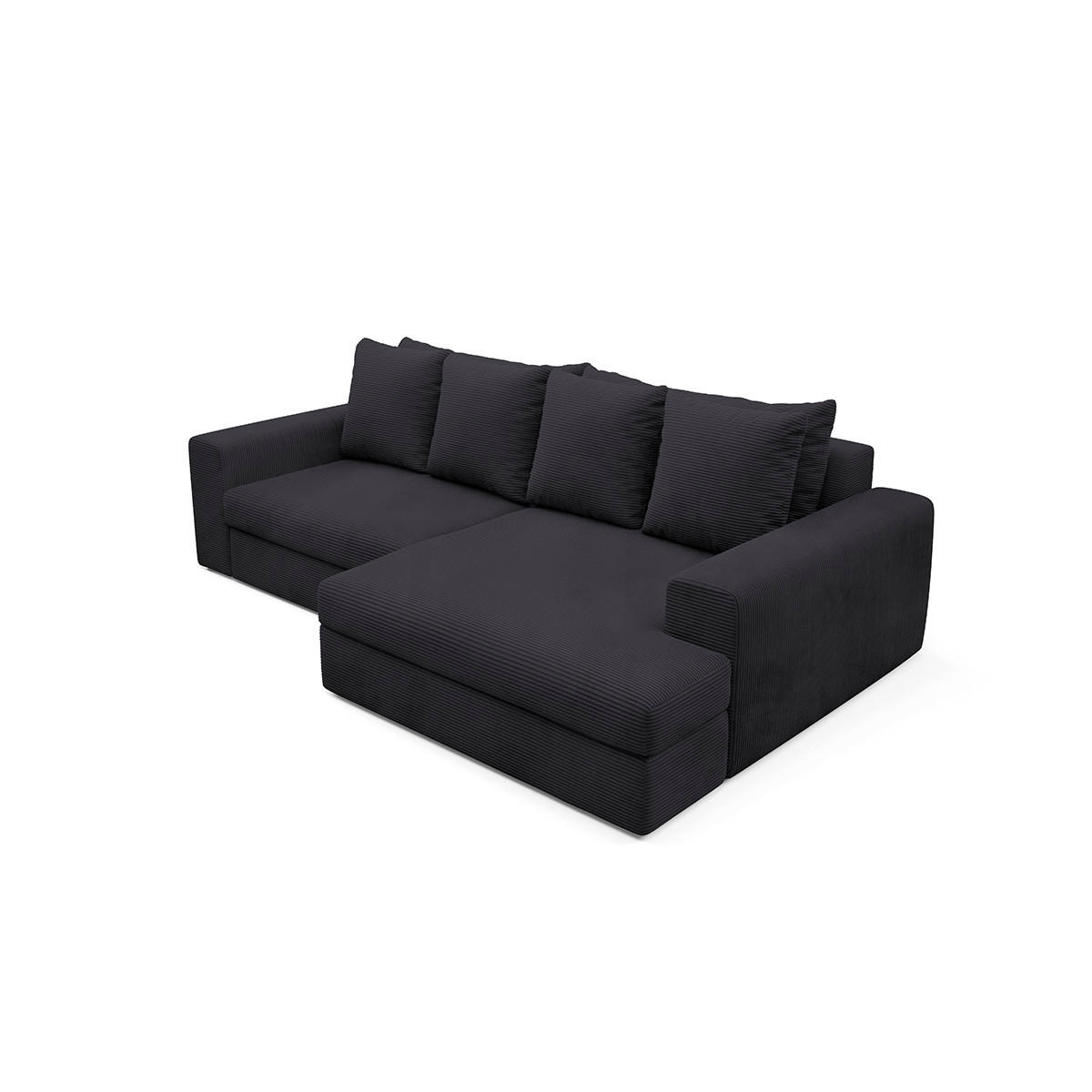 ECKSOFA Paola 3 Sitzplätze Schwarz - Schwarz, Holz (272/167cm) - Petits-meubles