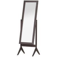 STANDSPIEGEL Erhöhte Füße Ganzkörperspiegel Schminkspiegel Pflegeleicht MDF - Braun, Glas (46/148/47cm) - HOMCOM