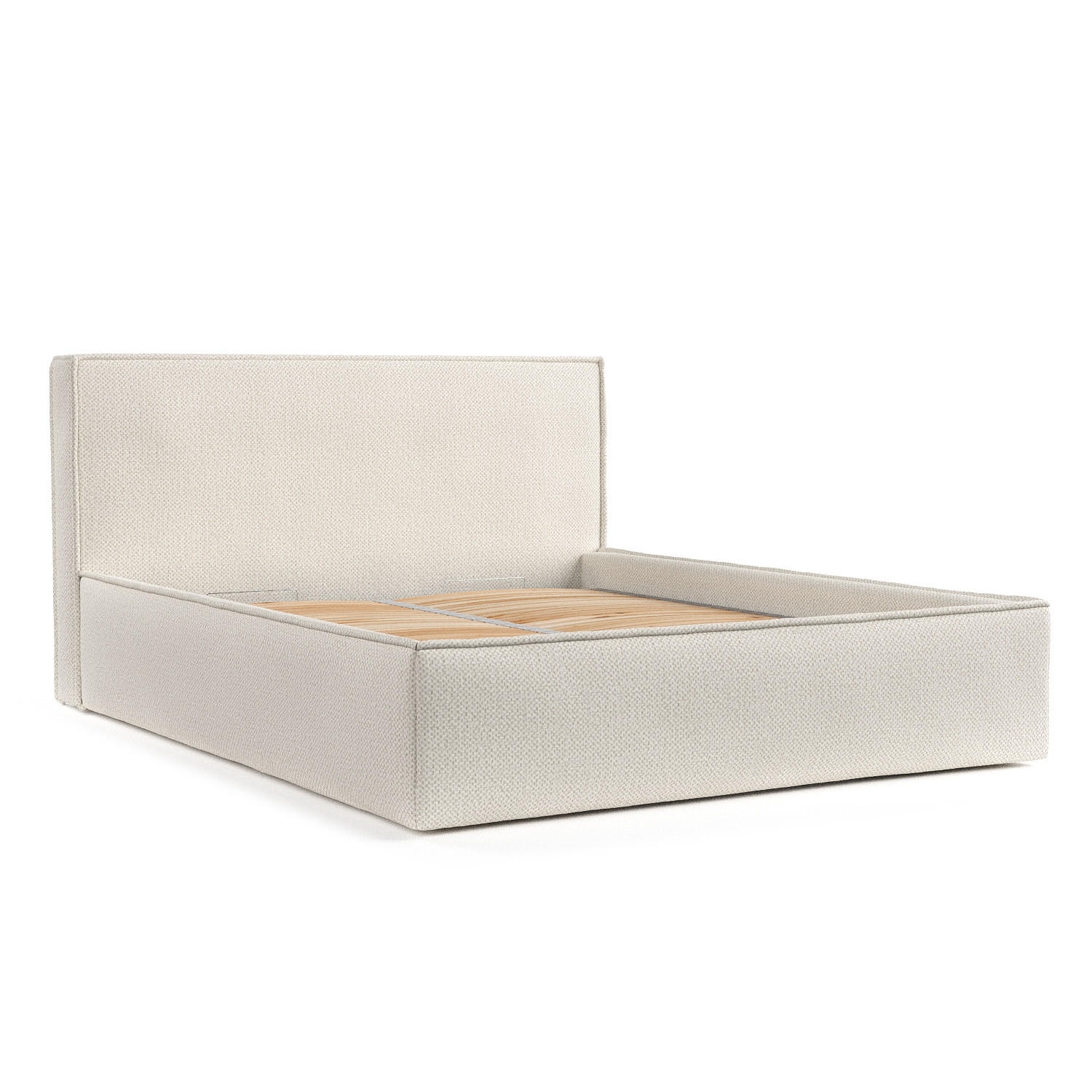 POLSTERBETT Lounge Beige 140/200 cm im Chenille-Stoff - Beige/Schwarz, Holz/Holzwerkstoff (140/200cm) - Maison de Reve