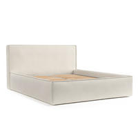 POLSTERBETT Lounge Beige 160/200 cm im Chenille-Stoff - Beige/Schwarz, Holz/Holzwerkstoff (160/200cm) - Maison de Reve