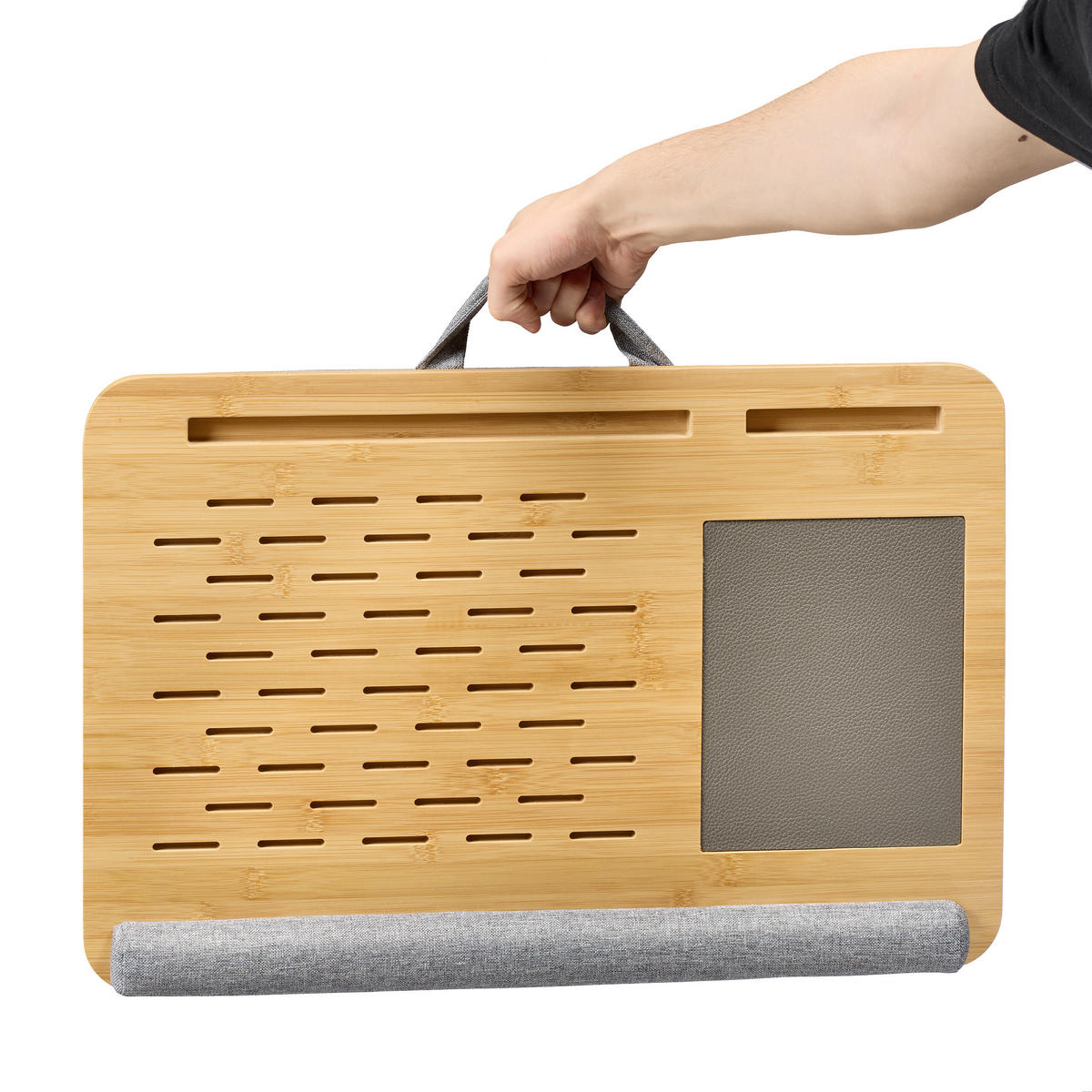 LAPTOPKISSEN - Multicolor, Holz/Textil (36/55.5/10cm) - Relaxdays