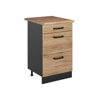 DULAP DE BAZĂ DE BUCĂTĂRIE R-Line, Stejar auriu/antracit, 50 cm стільниця Золотий дуб - stejar miere/antracit, compozit lemnos (50/81.6/60cm) - Vicco