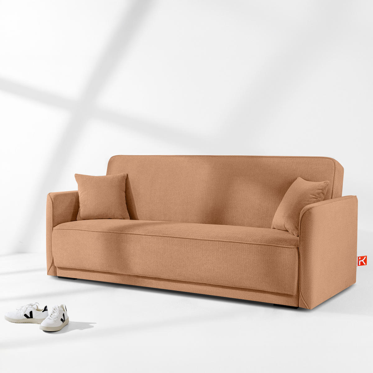 EINZELSOFA LIRIS, 3 Personen, Koralle - Koralle, Holz/Holzwerkstoff (208/91/98cm) - KONSIMO®